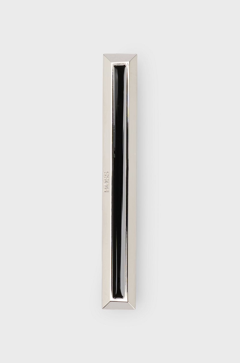 Hugo Boss Alfiler De Corbata En Latón Con Aplique De Esmalte Negro
