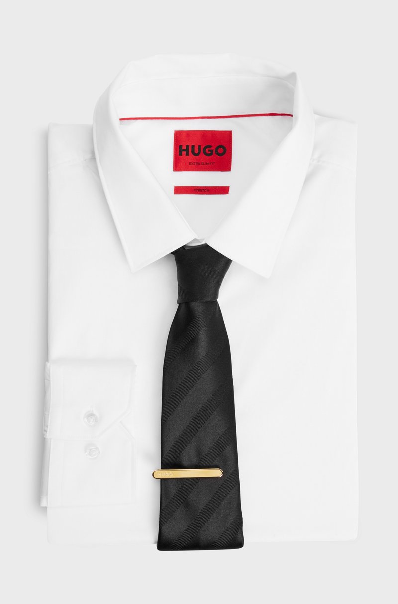 Hugo Boss Alfiler De Corbata Ovalado Con Logo Grabado
