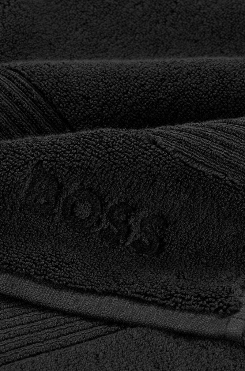 Hugo Boss Alfombrilla De Baño Negra De Algodón Del Egeo Con Logo Tonal