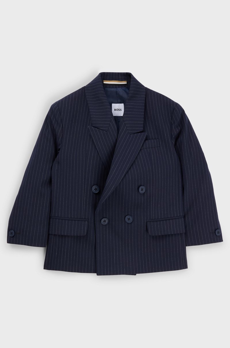 Hugo Boss Americana en tejido dobby elástico a rayas para niños