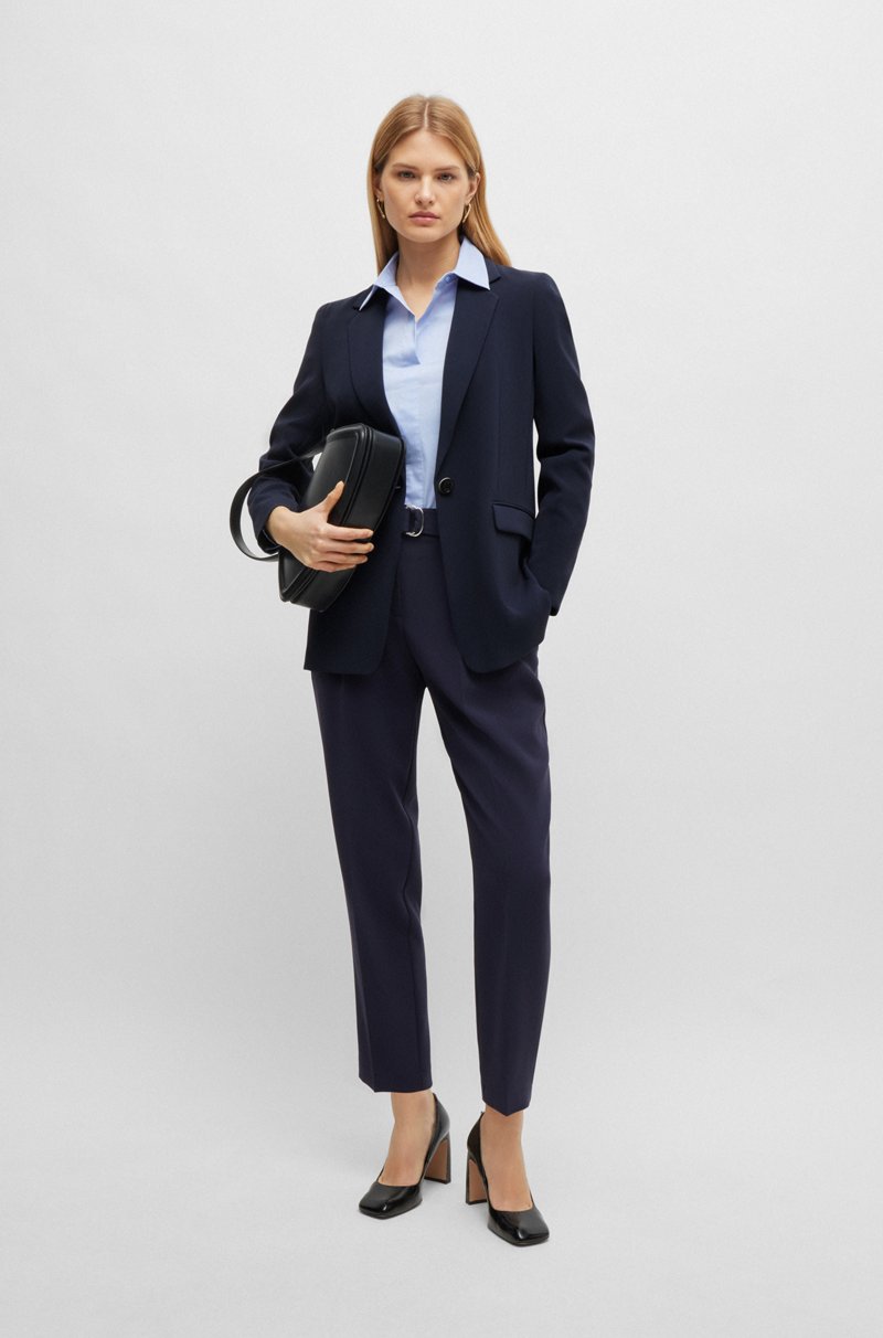 Hugo Boss Americana Recta Regular Fit De Crepé Japonés