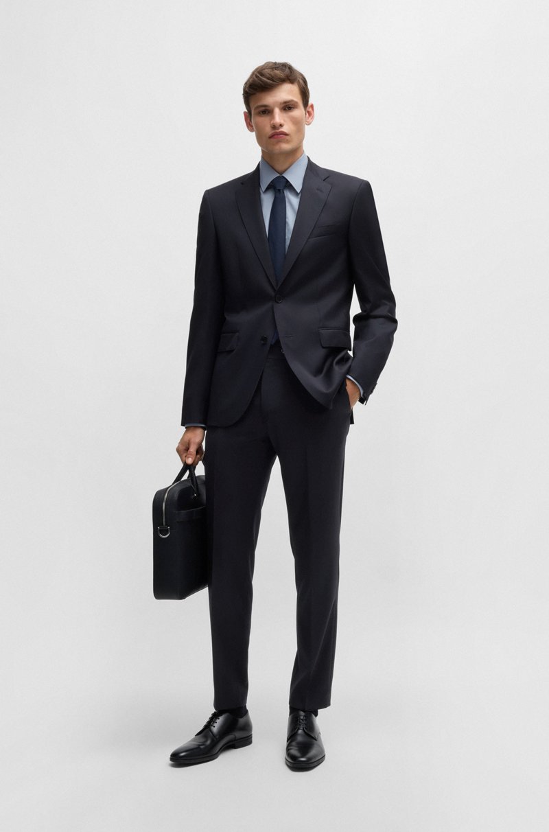 Hugo Boss Americana Regular Fit En Sarga De Lana Virgen