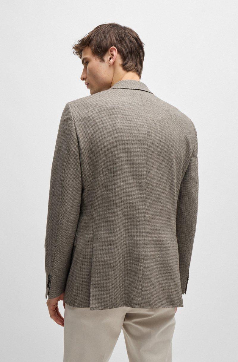 Hugo Boss Americana Slim Fit De Lana Elástica Con Microestampado