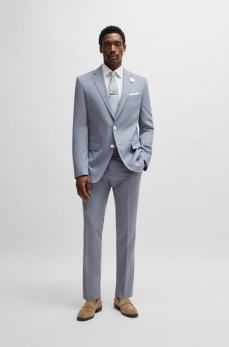 Hugo Boss Americana Slim Fit De Mezcla De Lana Con Dibujo