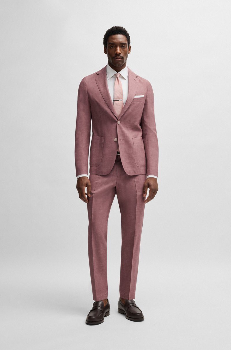 Hugo Boss Americana Slim Fit De Mezcla De Lana Con Dibujo