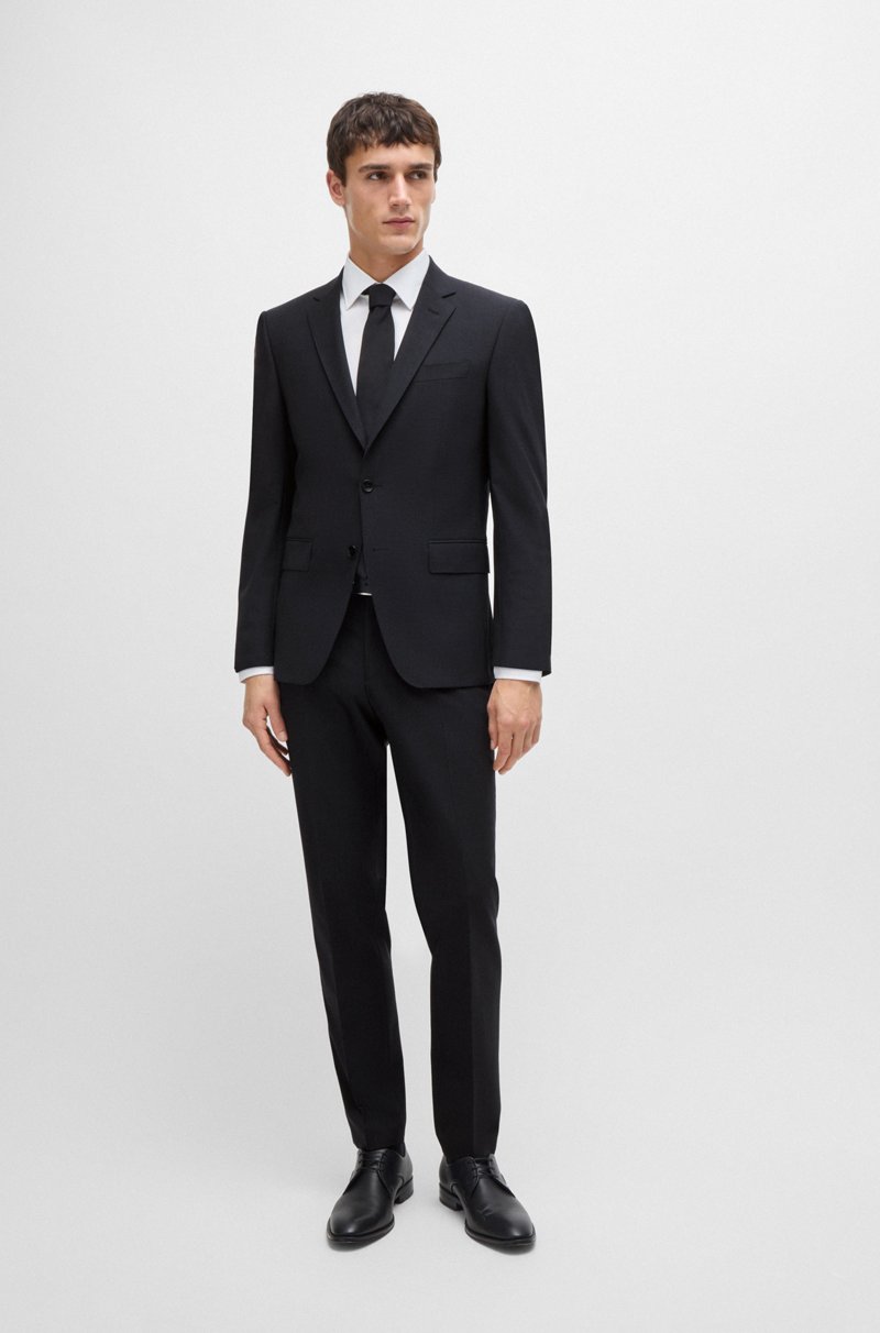 Hugo Boss Americana Slim Fit En Lana Virgen Elástica