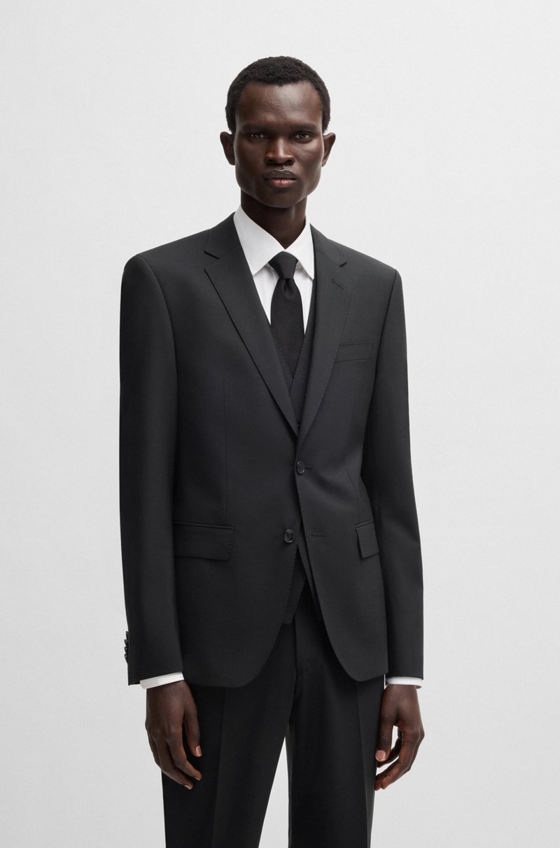 Hugo Boss Americana slim fit en lana virgen elástica
