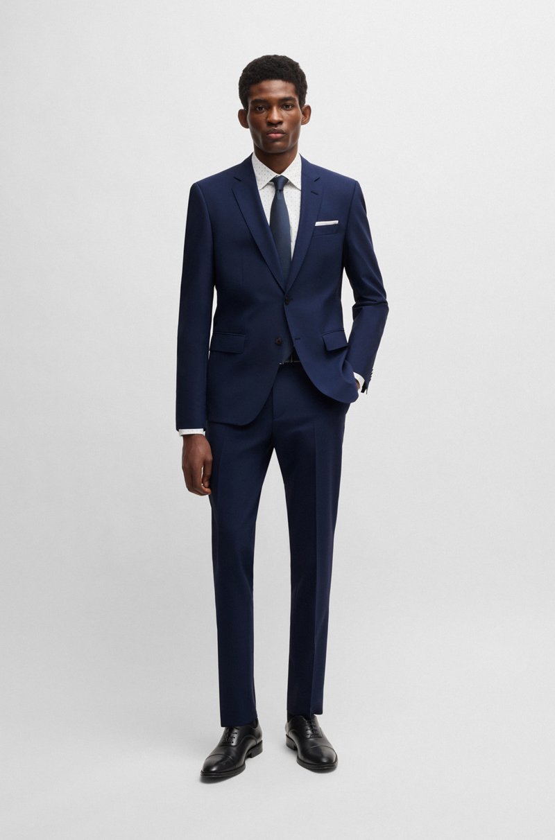 Hugo Boss Americana Slim Fit En Lana Virgen Elástica