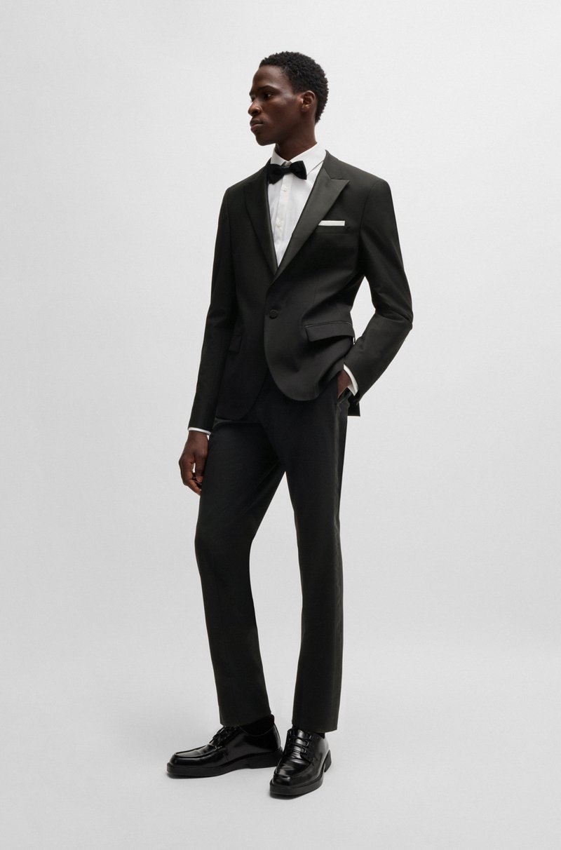 Hugo Boss Americana Slim Fit En Mezcla De Lana Elástica