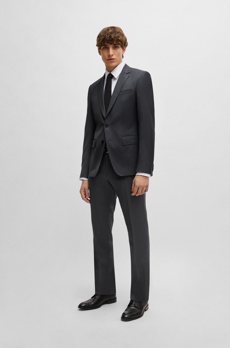 Hugo Boss Americana Slim Fit En Sarga De Lana Virgen