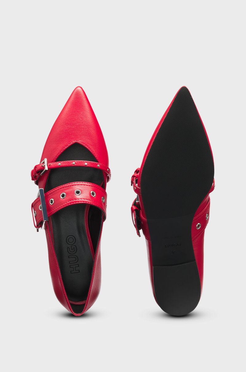 Hugo Boss Bailarinas De Piel De Napa Con Correas De Hebilla