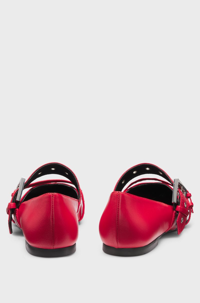 Hugo Boss Bailarinas De Piel De Napa Con Correas De Hebilla