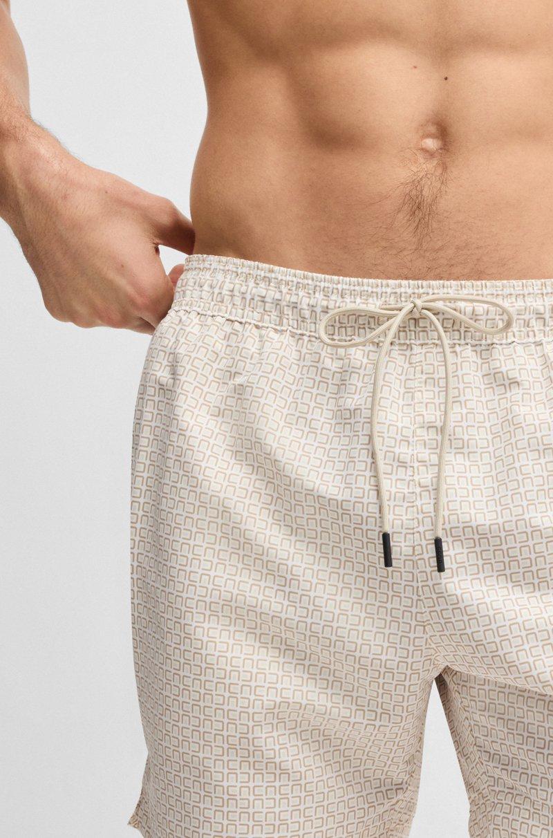 Hugo Boss Bañador Con Cordón En La Cintura Y Estampado Integral