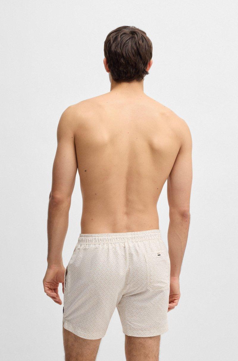 Hugo Boss Bañador Con Cordón En La Cintura Y Estampado Integral