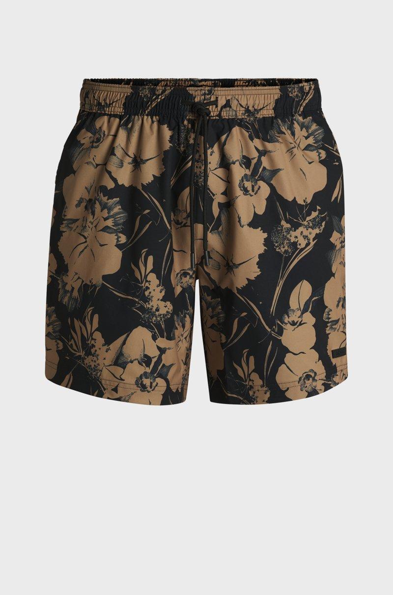 Hugo Boss Bañador Con Estampado De Flores Y Raya Lateral