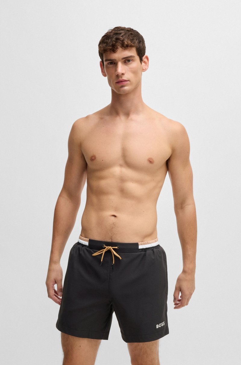 Hugo Boss Bañador de tejido antidesgarros con logo en contraste