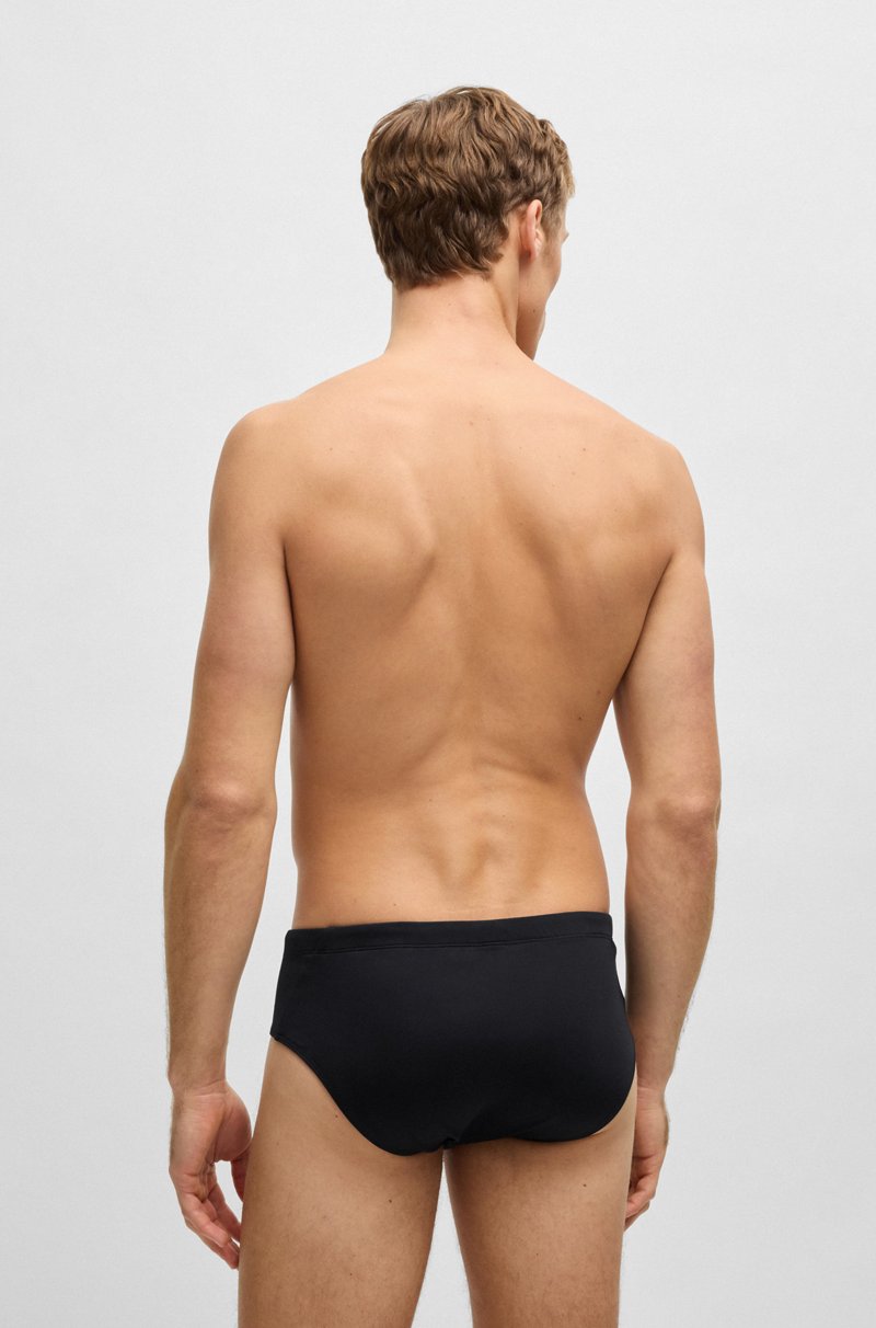 Hugo Boss Bañador Slip De Punto Elástico Con Rayas De La Marca Y Logo