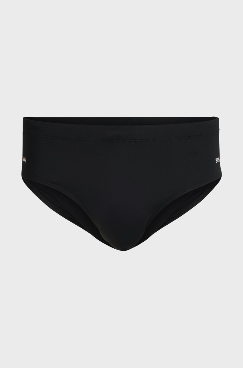 Hugo Boss Bañador Slip De Punto Elástico Con Rayas De La Marca Y Logo