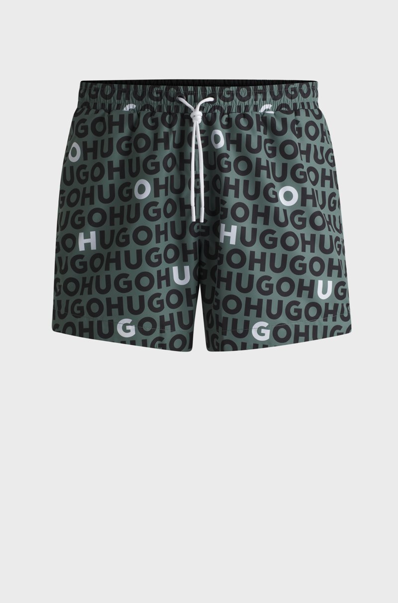 Hugo Boss Bañador Tipo Shorts Con Estampado De Logos Y Cordón En La Cintura