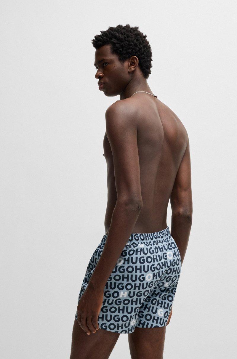 Hugo Boss Bañador Tipo Shorts Con Estampado De Logos Y Cordón En La Cintura