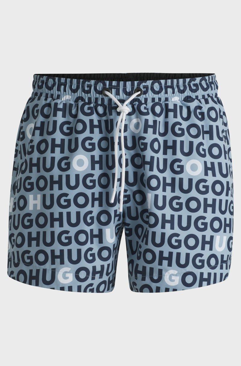 Hugo Boss Bañador Tipo Shorts Con Estampado De Logos Y Cordón En La Cintura