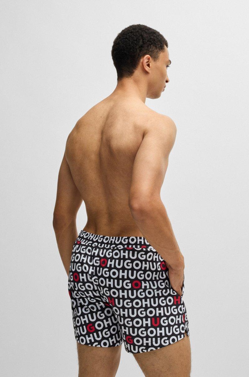 Hugo Boss Bañador Tipo Shorts Con Estampado De Logos Y Cordón En La Cintura