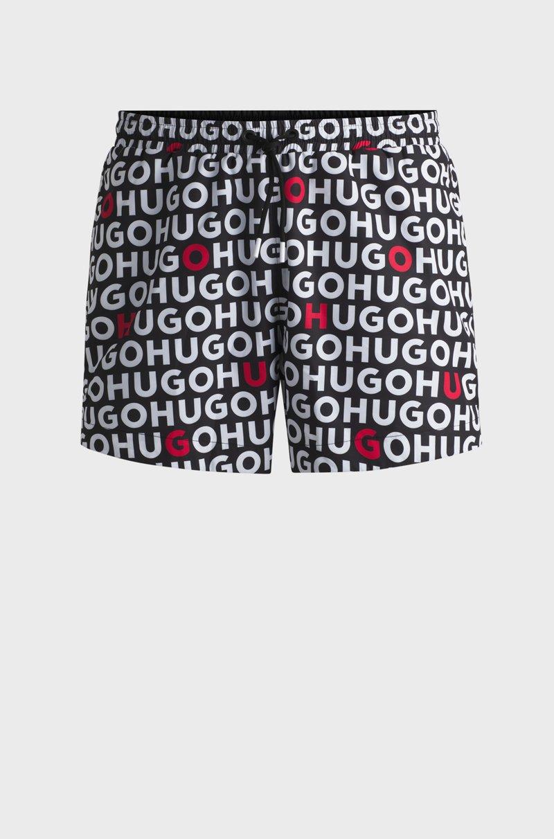 Hugo Boss Bañador Tipo Shorts Con Estampado De Logos Y Cordón En La Cintura