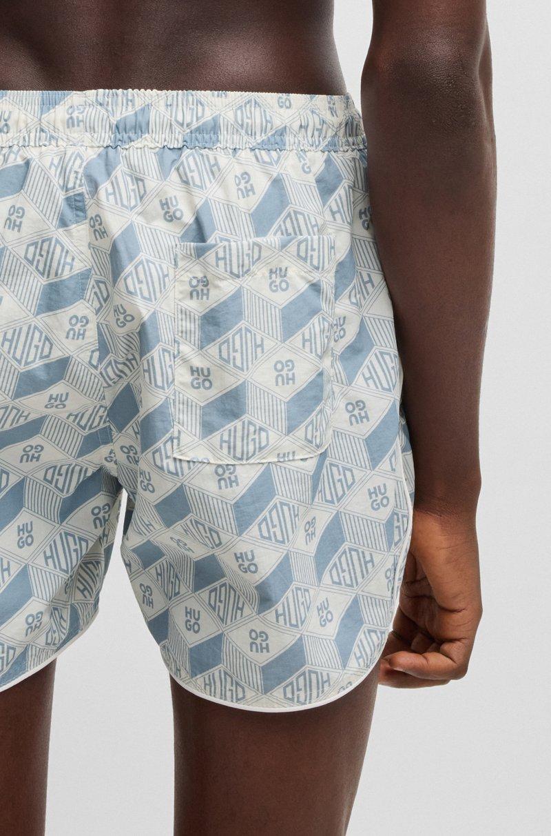 Hugo Boss Bañador Tipo Shorts Con Estampado De Temporada Y Dobladillo Redondeado