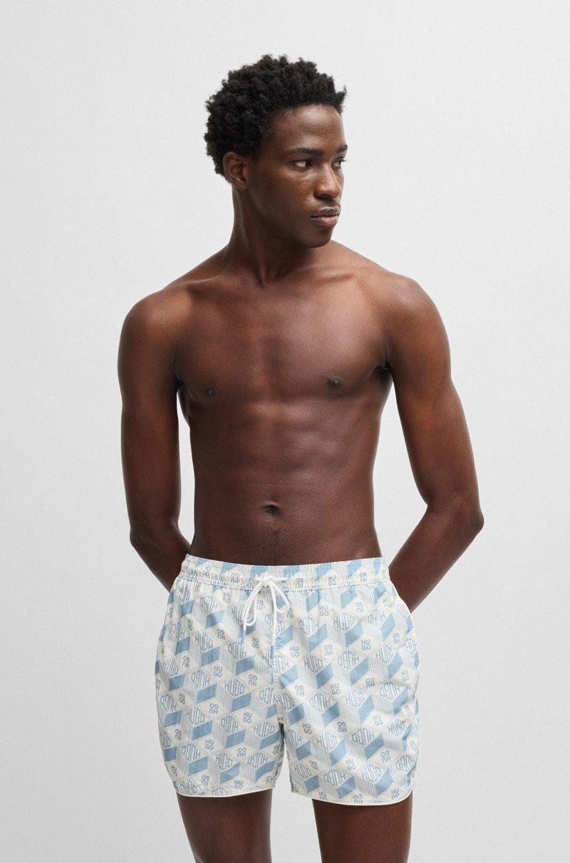 Hugo Boss Bañador tipo shorts con estampado de temporada y dobladillo redondeado