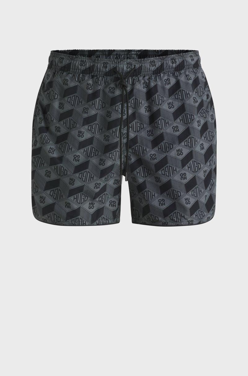 Hugo Boss Bañador tipo shorts con estampado de temporada y dobladillo redondeado