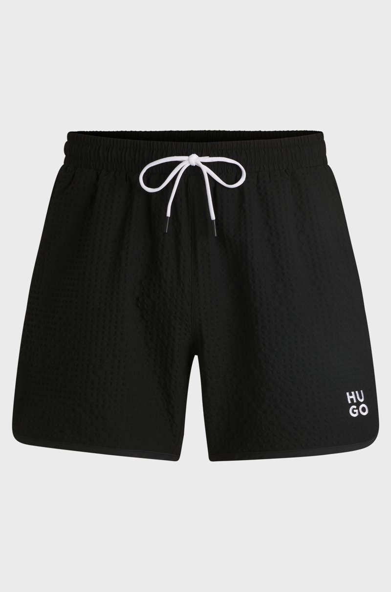Hugo Boss Bañador Tipo Shorts Con Estructura De Rejilla Y Logo Apilado Bordado