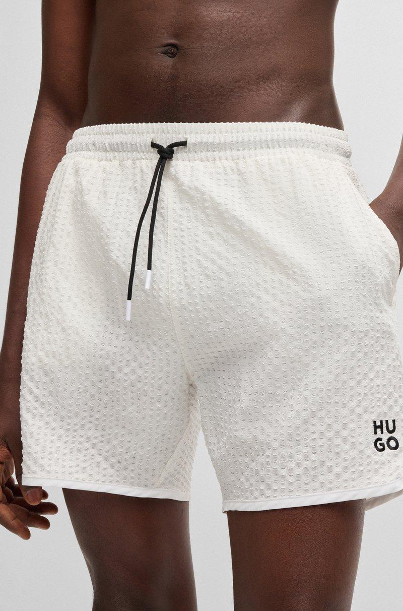 Hugo Boss Bañador Tipo Shorts Con Estructura De Rejilla Y Logo Apilado Bordado