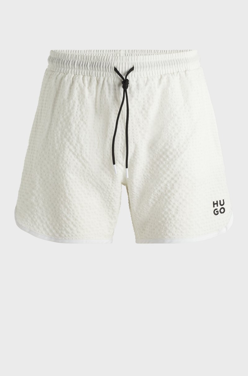 Hugo Boss Bañador Tipo Shorts Con Estructura De Rejilla Y Logo Apilado Bordado