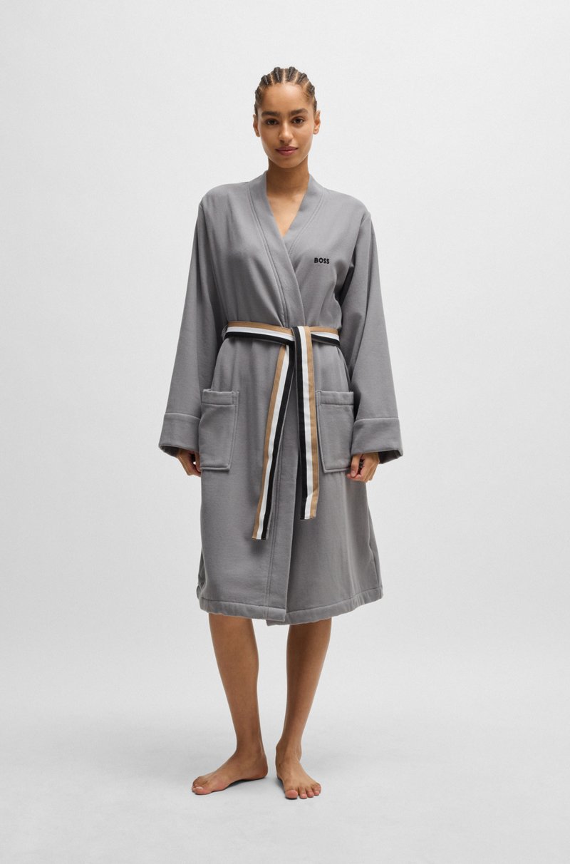 Hugo Boss Bata De Felpa De Algodón Con Interior De Secado Rápido