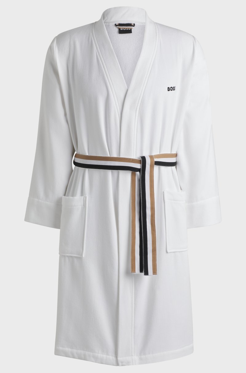 Hugo Boss Bata De Felpa De Algodón Con Interior De Secado Rápido