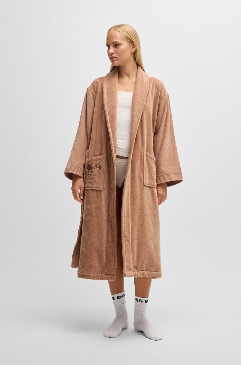 Hugo Boss Batín De Algodón Con Detalles Florales Bordados