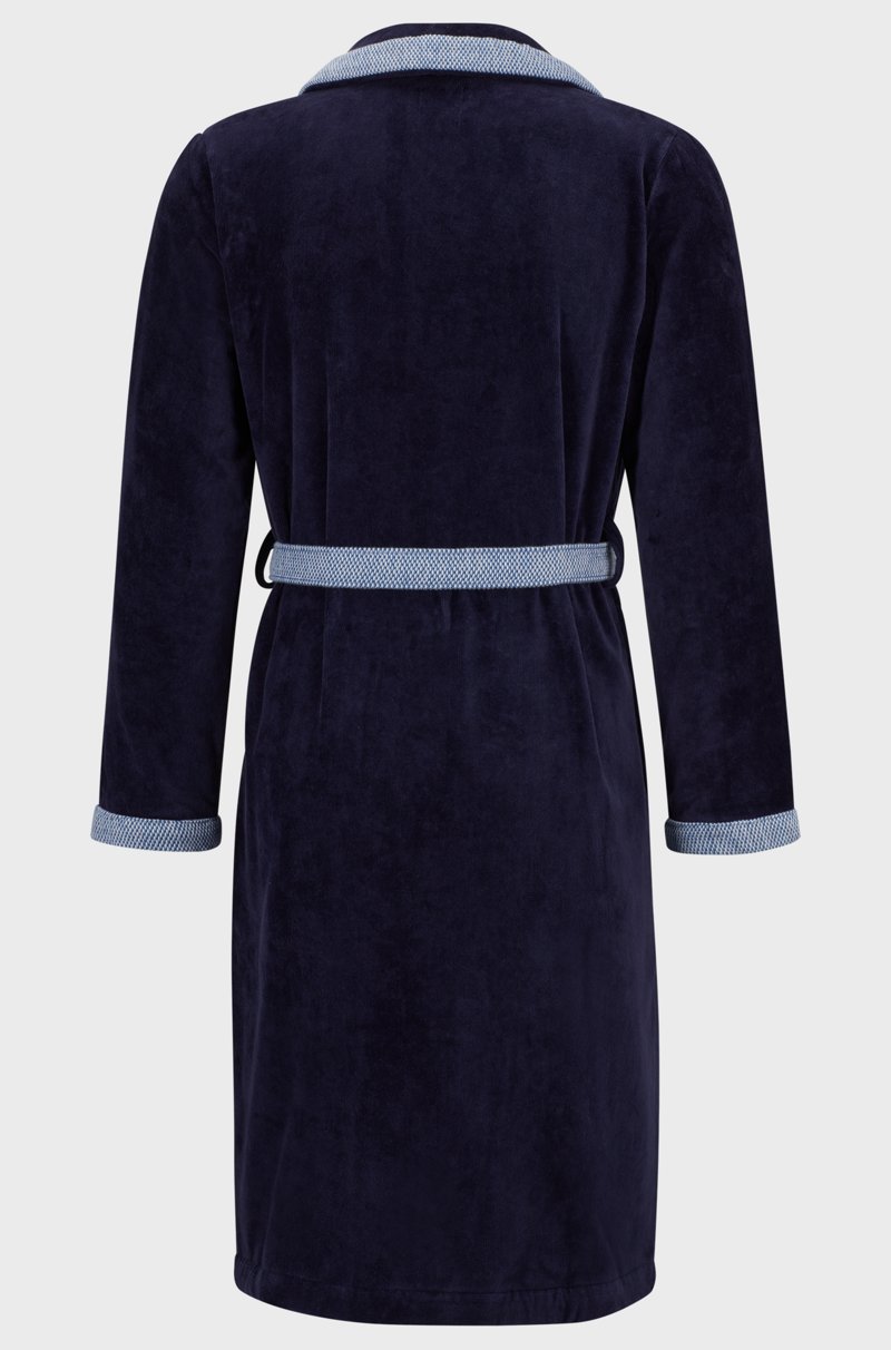 Hugo Boss Batín De Terciopelo De Algodón Azul Marino Con Logo Bordado