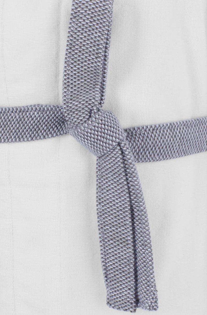 Hugo Boss Batín De Terciopelo De Algodón Blanco Con Logo Bordado