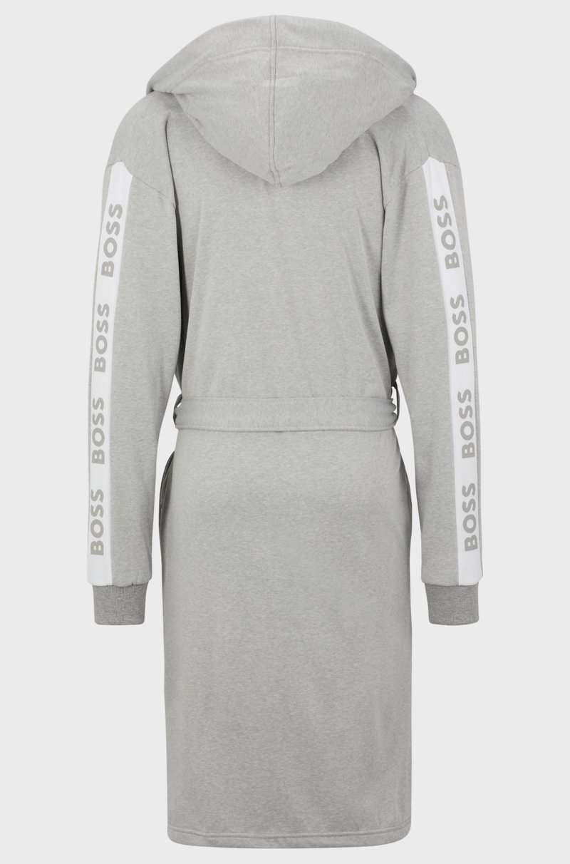 Hugo Boss Batín Gris Con Capucha Y Estampado De Logo En Las Mangas