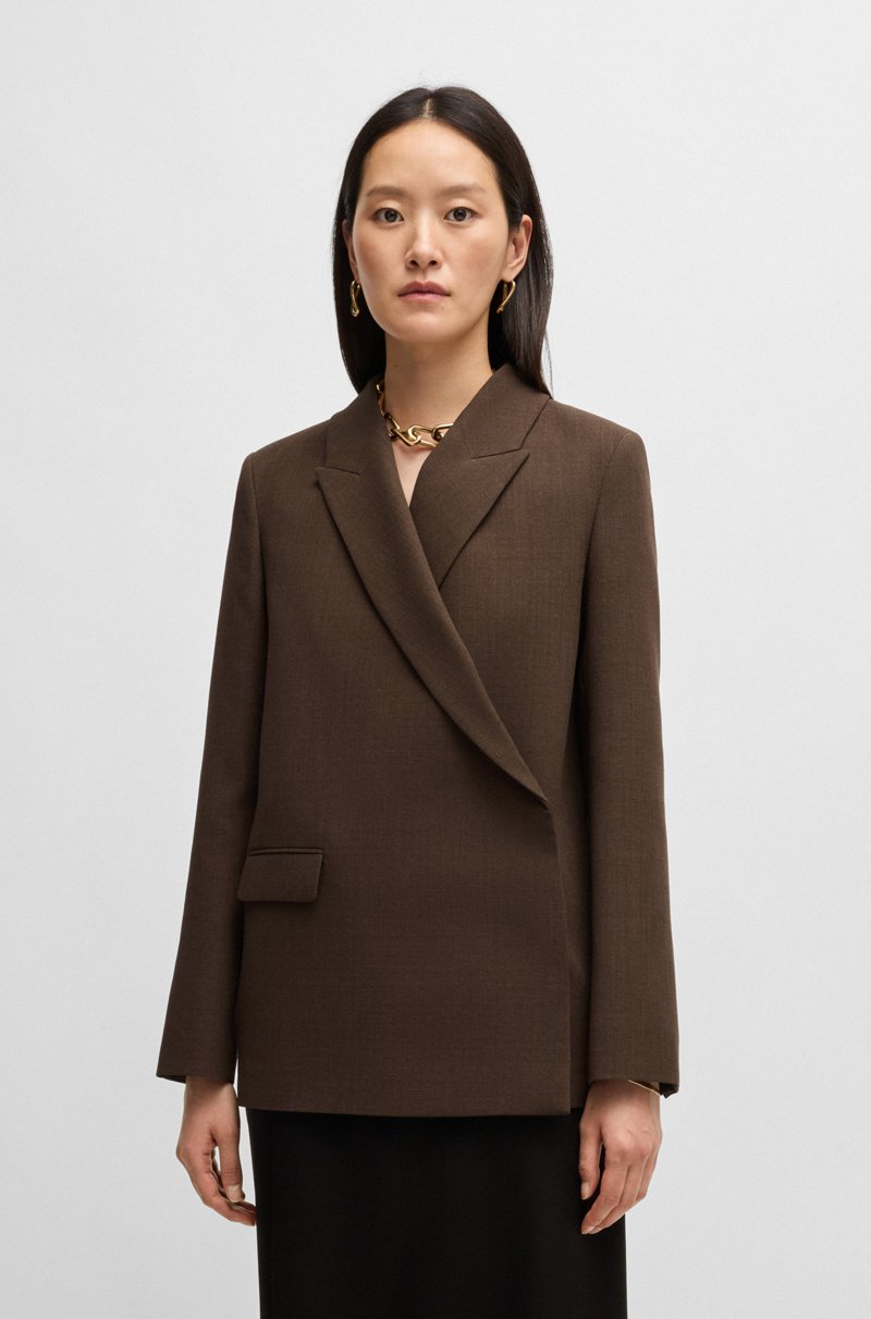 Hugo Boss Blazer cruzado en crepé de lana virgen jaspeada