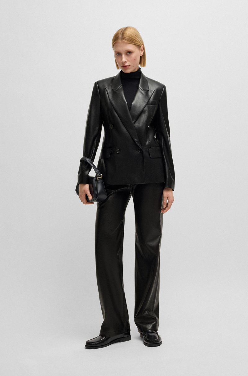 Hugo Boss Blazer Cruzado Regular Fit En Piel Sintética