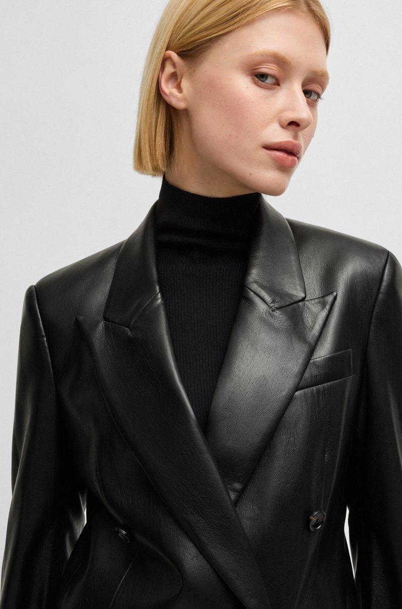 Hugo Boss Blazer Cruzado Regular Fit En Piel Sintética