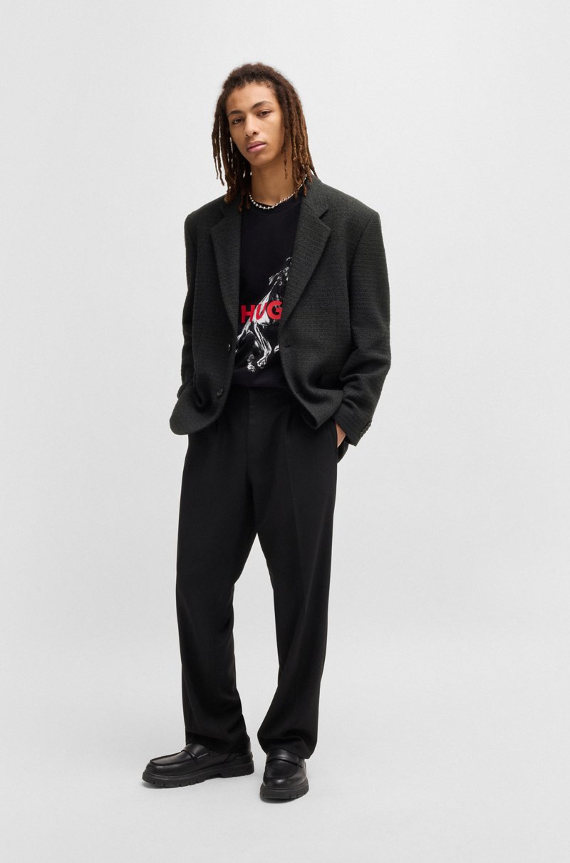 Hugo Boss Blazer De Fit Moderno En Tweed De Mouliné