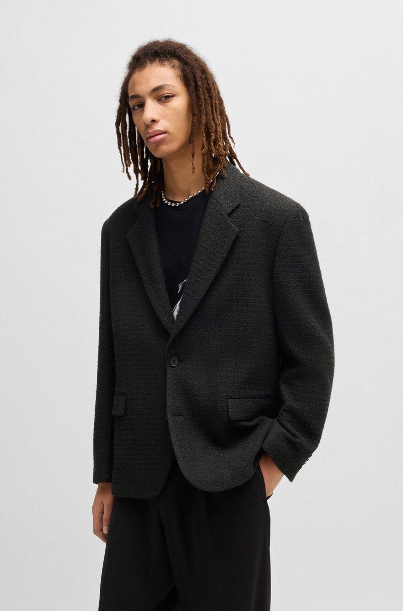Hugo Boss Blazer de fit moderno en tweed de mouliné