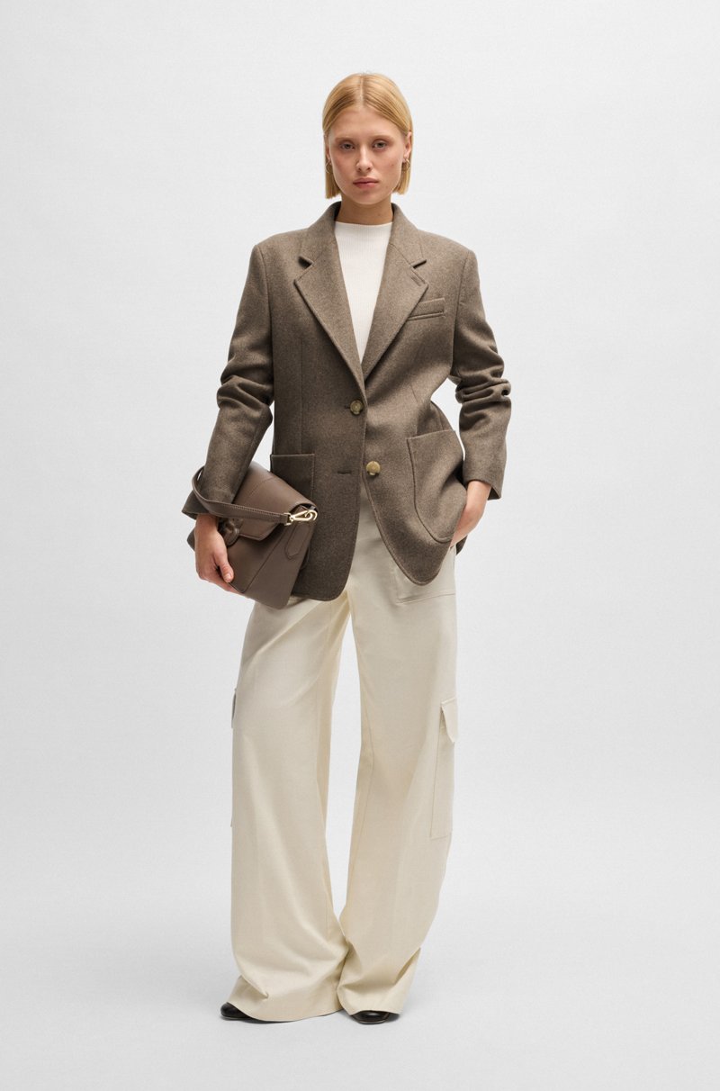 Hugo Boss Blazer Oversize Fit En Mezcla De Lana Jaspeada