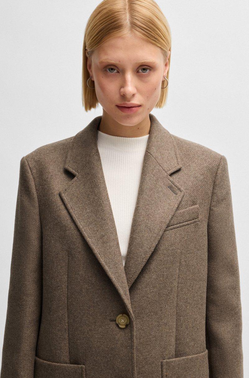 Hugo Boss Blazer Oversize Fit En Mezcla De Lana Jaspeada