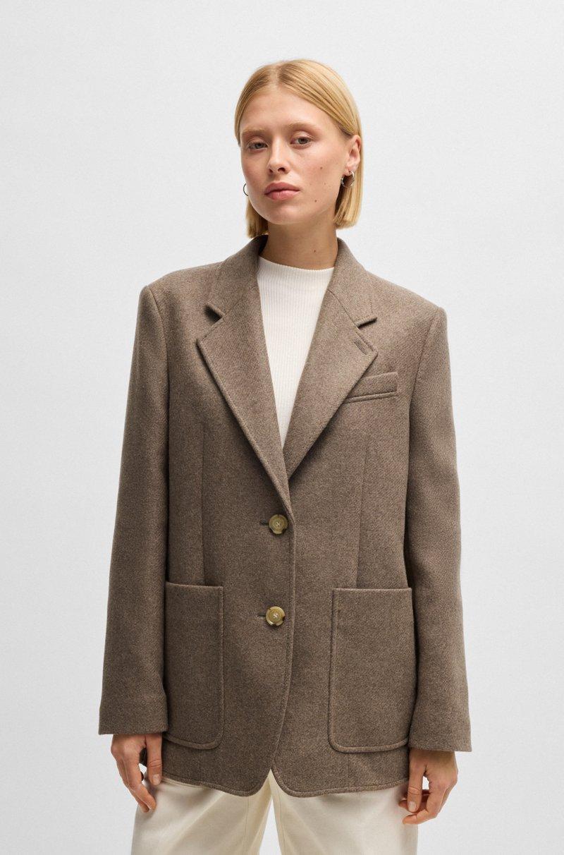 Hugo Boss Blazer oversize fit en mezcla de lana jaspeada