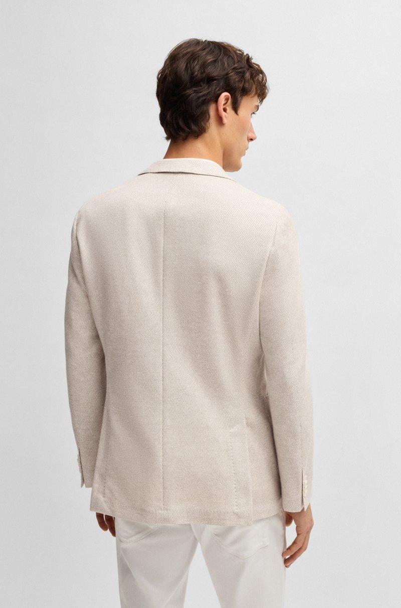 Hugo Boss Blazer Regular Fit De Lino Y Algodón Con Dibujo