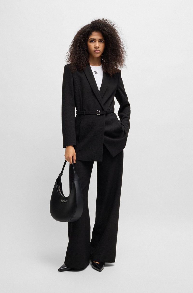 Hugo Boss Blazer Regular Fit De Sirsaca Con Cinturón Con Hebilla