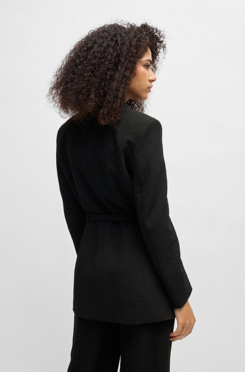 Hugo Boss Blazer Regular Fit De Sirsaca Con Cinturón Con Hebilla